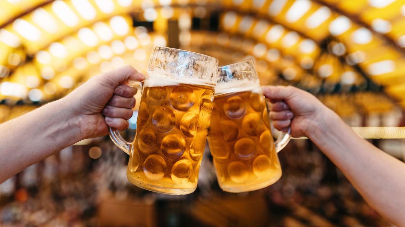 clear glass beer mug with beer